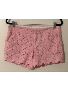 Lilly Pulitzer Pink Eyelet Scalloped Buttercup Shorts Size 8